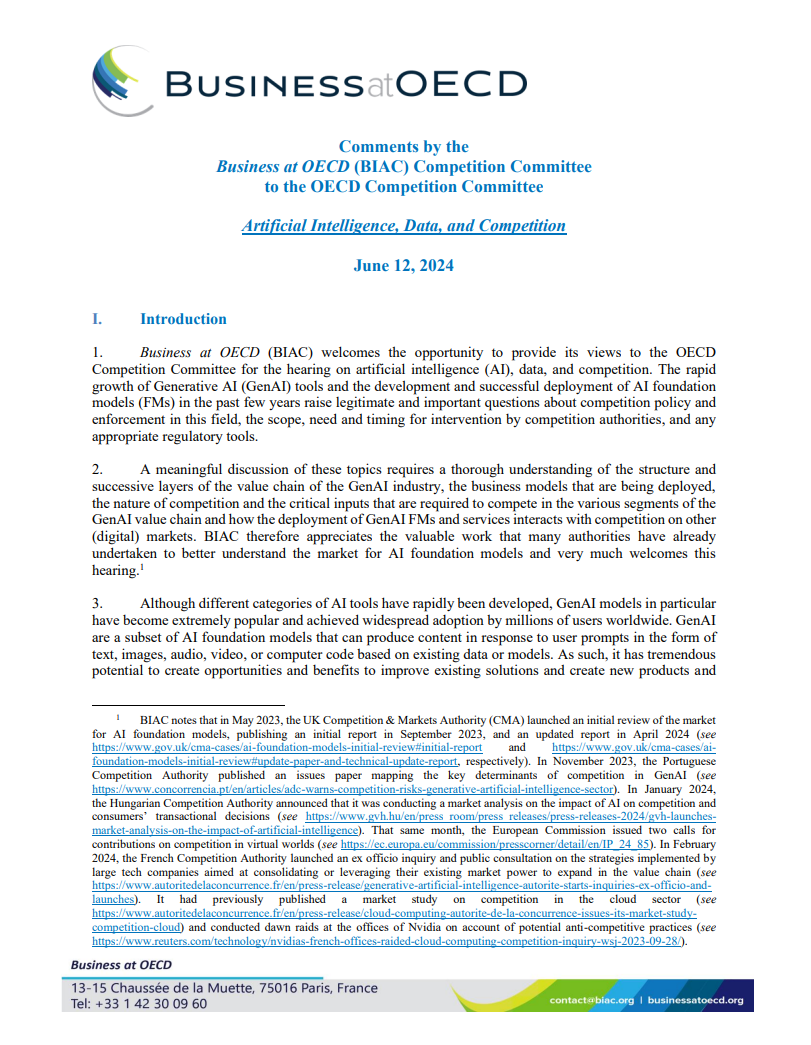 AI Data and competition