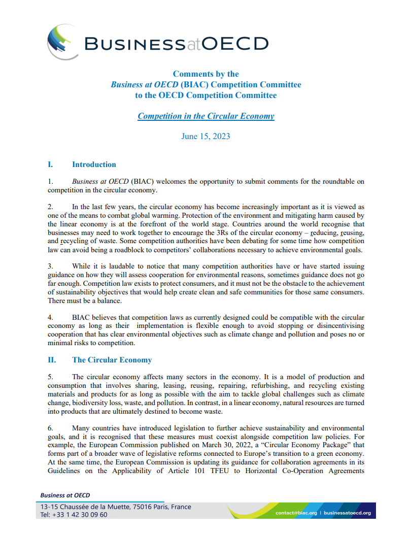 competition in the circular economy