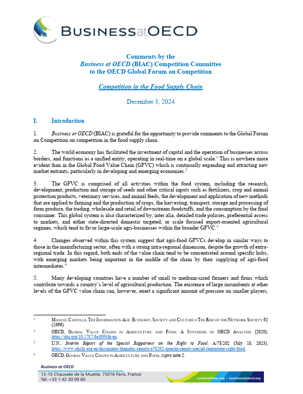competition in the food supply chain