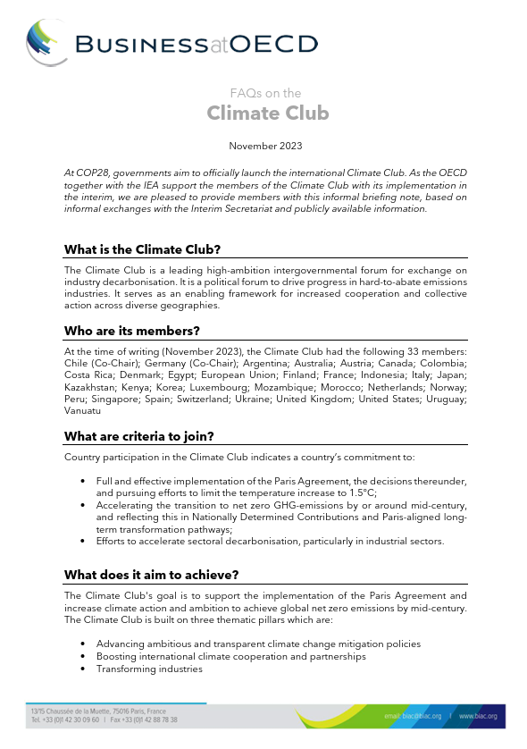 FAQs on climate club