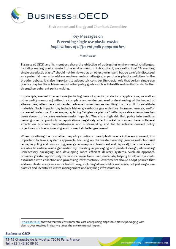 preventing single use plastic waste