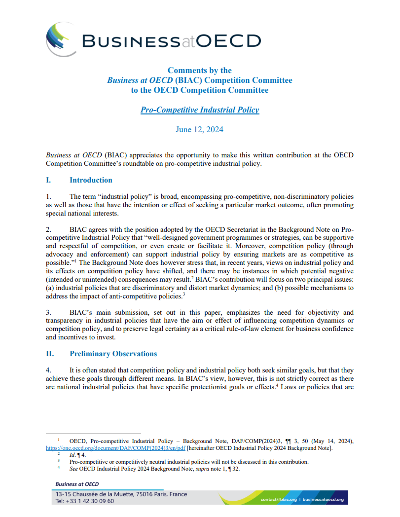 pro-competitive industrial policy