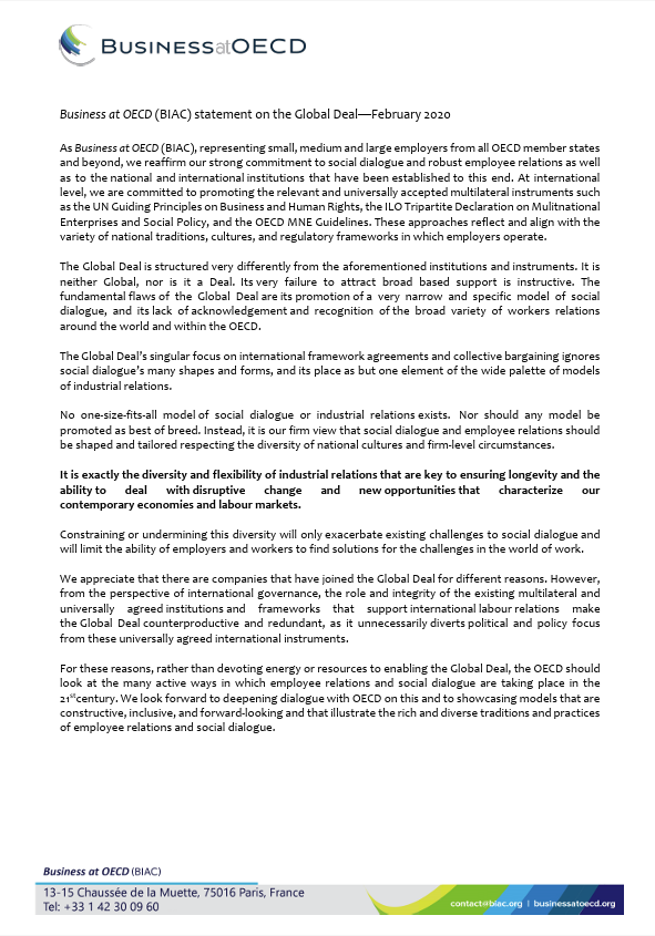 statement on the global deal