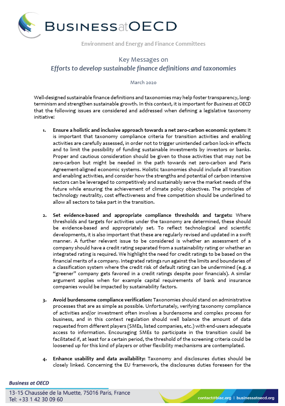 sustainable finance taxonomies