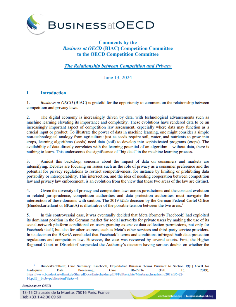 the relationship between competition and privacy